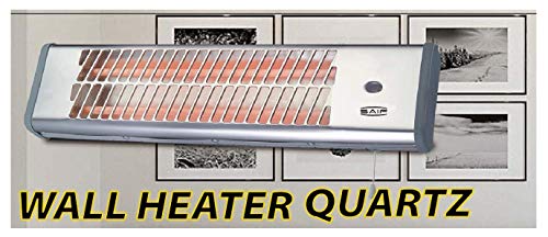 Patio or Bathroom Wall Heater Quartz Chrome Sliver...