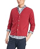 Tommy Hilfiger Men's Cotton Cardigan Sweater, Rhubarb, XS