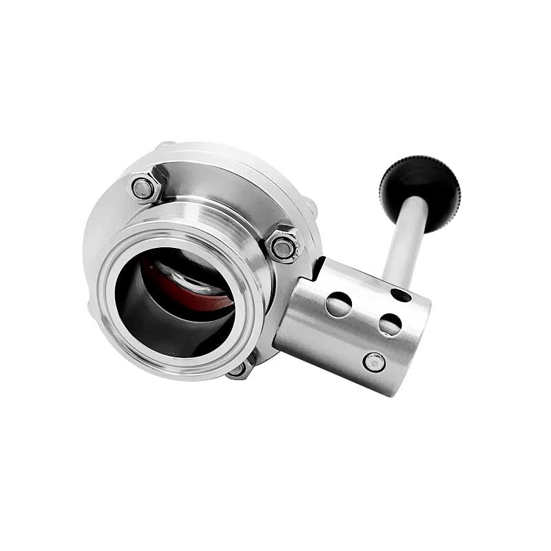 Fitvell Sanitary Butterfly Valve Tri Clamp Valve with Handle 1.5" Tri