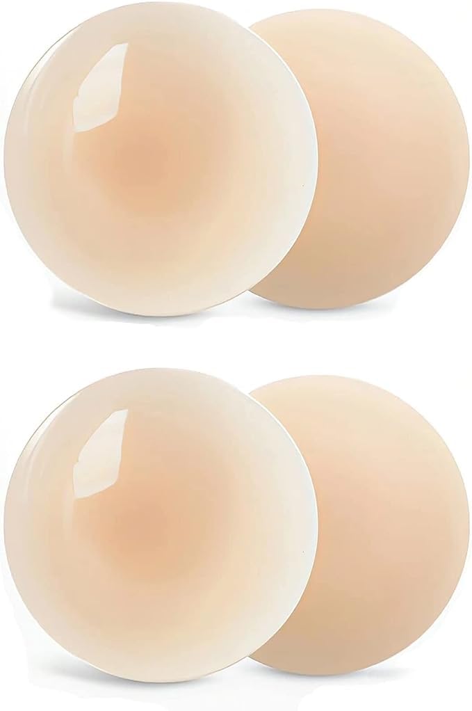 Nipple Covers for Women Reusable – 2 Pair (4 Pcs) Silicone Nipple Pasties | Invisible Adhesive Nipple Pads | Washable Breast Petals for Backless Dress, Saree & Strapless Outfits-picture-21