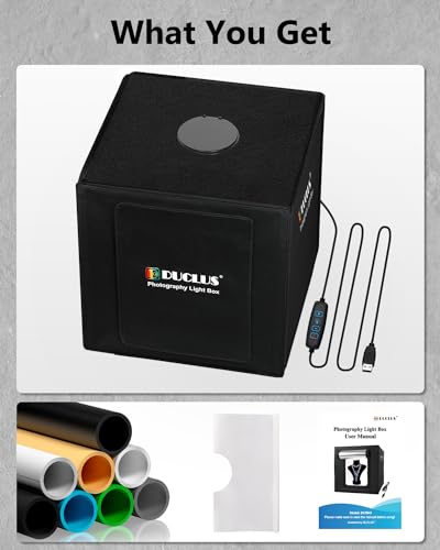 DUCLUS Light Box Photography, 16x16 Inch Photo Light Box