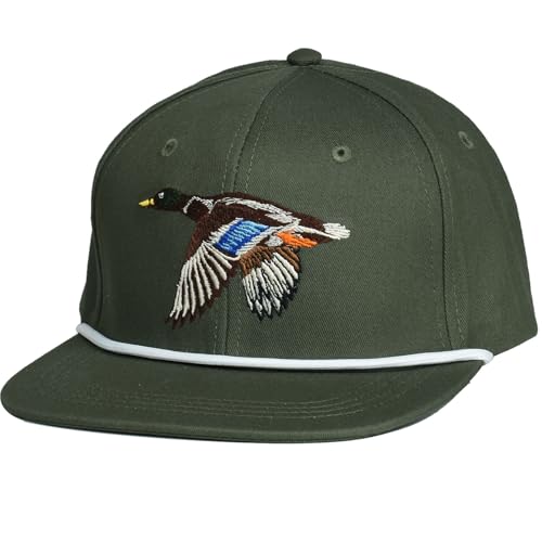 Image of EDTREK Performance Outdoorsman Snapback Truck Hat with Flat Brim - Unique Animal Embroidery