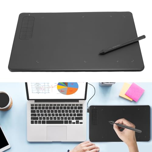 Tableta digitalizadora Diyeeni para dibujo gráfico, 10 x 6 pulgadas, con lápiz sin batería de 8192 niveles de sensibilidad a la presión y 12 teclas de acceso rápido, compatible con Windows y macOS, para enseñanza en línea y trabajo remoto miniatura 2