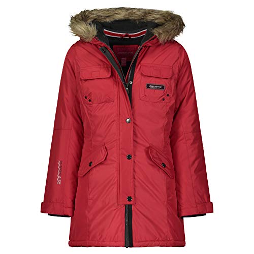 LONDON FOG Girls' Big Heavyweight Expedition Parka, Red, 10/12