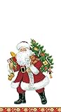 Entertaining with Caspari Lynn Haney Santa Guest Towels, Pack of 15