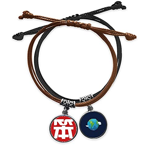 Pulsera de cuero ajustable con carácter chino que no irrita la piel para uso diario