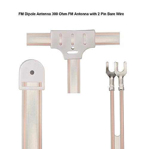 FM Dipole Antenna Indoor 75 Ohm + 300 Ohm to 75 Ohm Adapter Transformer (Push-On F Type Balun) Kit for Ham Radio Yamaha Sony Bose Natural Sound Stereo Receiver - Thumbnail 5