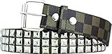  Emeco 3 R Pyramiden Nietengürtel gürtel Fashion Belt Check Block STB040-GRN, L
