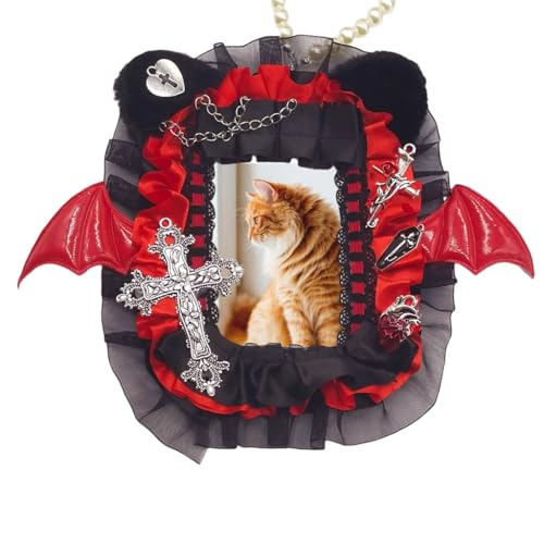 Bat Wing Photocard Case with Beads Chain Devil Bat Wing Photo Card Display Holder Photocard Holder Keychain Bag Pendant2