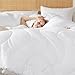 Bedsure 100% Cotton Shell All-Season Down Alternative Comforter Queen with Corner Tabs - 60OZ Lightweight&Fluffy Plush Microfiber Fill in Whole Piece, Machine Washable with No Clumping Duvet Insert