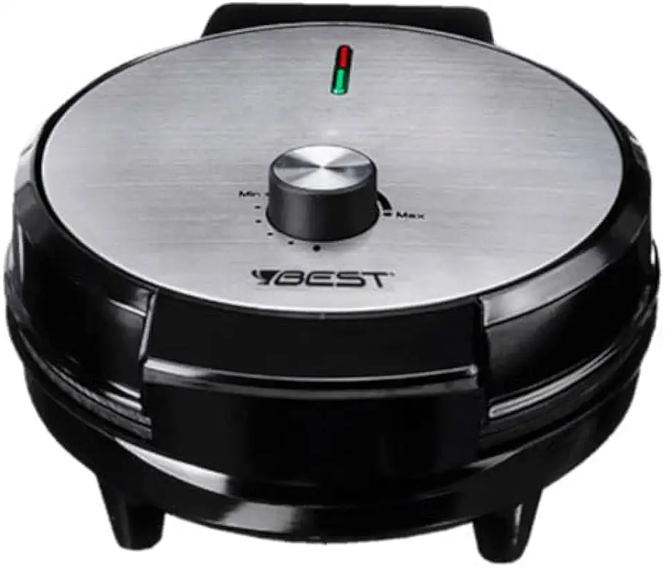 Maquina Waffles Elétrica Antiaderente Crepeira Omeleteira Inox Profissional Best INOX 1000W 127V