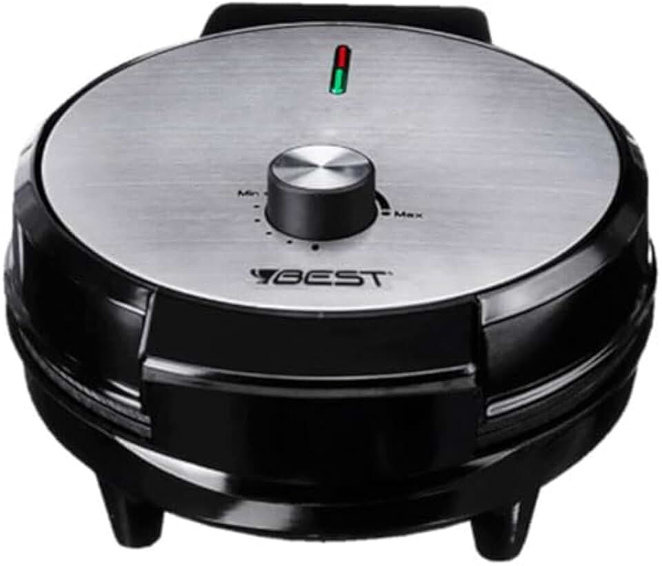 Maquina Waffles Elétrica Antiaderente Crepeira Omeleteira Inox Profissional Best 1000w (220V)