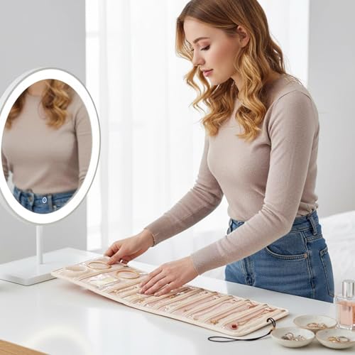 Portátil estuche de joyería de 10 pulgadas en terciopelo suave 5