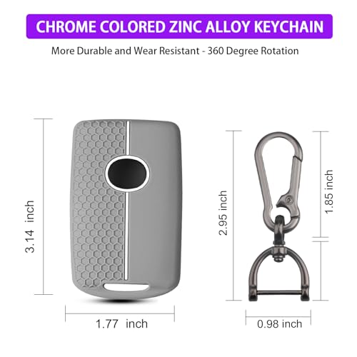 Image of QBUC 2PCS for Mazda Silicone Rubber Key Fob Cover with Keychain (4 Buttons)