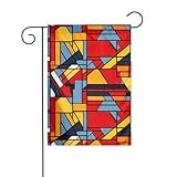 HYTTER Composizione in rosso giallo blu e nero Stampa Bandiera Giardino Cortile Decorazione 30,5 x 45,7 cm per Giardino Terrazza balcone