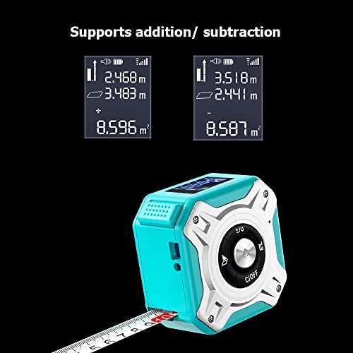 Kknoon 3 In 1 Tape Measure Digital Ranger Finder 16Ft Measuring Tape 131Ft Rechargeable Multi Function Measure Distance/Area/Volume/Pythagorean, Unit Switching, Data Storage #TOP4