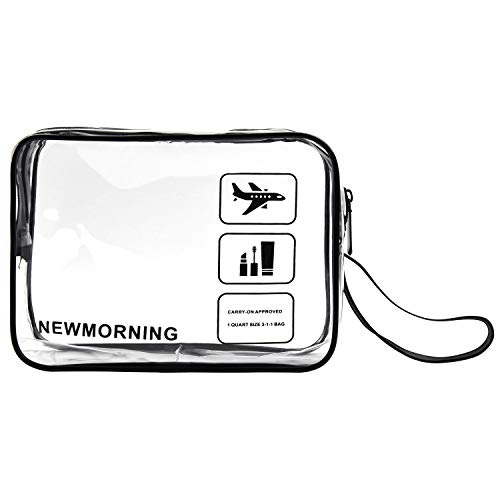 TSA Approved Toiletry Bag Clear Travel Toiletry Bag Accessories Quart Size 3-1-1with Zipper For Airline Cosmetic Bag Small luggage For liquids,Toothbrush,Razor.etc For Men/Women/Child.Black