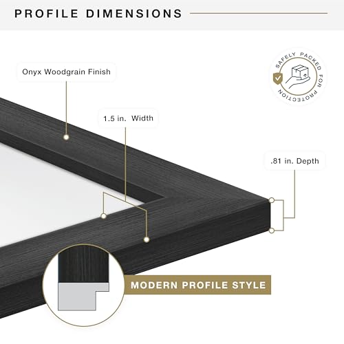 image for MCS Museum Poster Frame 16x20 Onyx, Vertical & Horizontal Wall Hanging