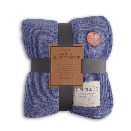 DEMDACO Family Together Time Throw Blanket, Periwinkle Blue, 60 x 120 in