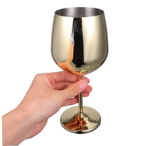 Verres à Vin Acier Inoxydable dorés IMIKEYA incassables pour vos pique-niques