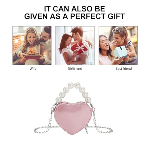 VALICLUD Love Bag Pearl Purses Trendy Crossbody Bag for Women Heart Purse Small3