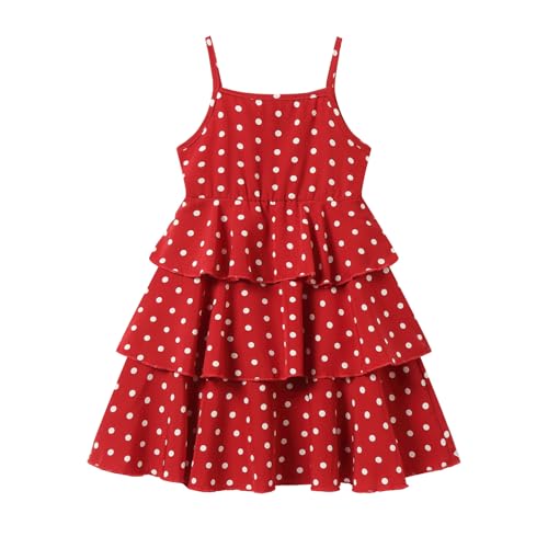 Mud Kingdom Girls Sundress Sling Straps Polka Dots Tiered Layered Dress Summer2