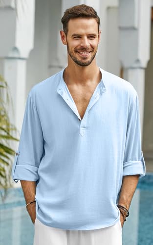 Image of Men's Solid Cotton Blend Regular Fit Mandarin /Chinese Collor Short Kurta for Men