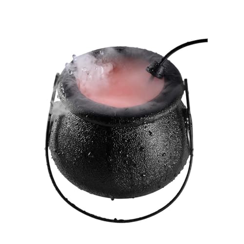 Generico Macchina della Nebbia di Halloween, 12 Luci LED Che Cambiano Colore Creatore della Nebbia del Calderone della Strega di Halloween, Macchina della Nebbia del Fumo del Calderone del Partito