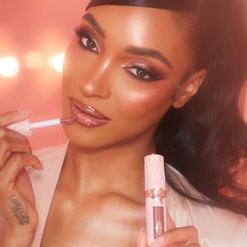 Charlotte Tilbury Pillow Talk Plumpgasm Lip Gloss - Hydrating Lip Plumper with Hyaluronic Acid & Plumpgasm Heat + Ice Technology for Juicy, Glossy Fullness - Medium/Deep