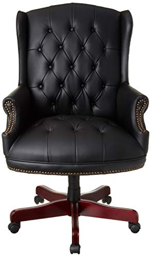 Boss Office Products Wingback Traditional Chair , Leather, In Black #TOP3