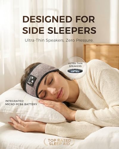 Image of Sleep-Headphones-Bluetooth-Sleeping-Headband - Sleeping Headphones for Side Sleeper, Elastic Music Band Cozy ASMR Wireless Eye Mask Valentines Day Gifts for Her Him Wife Husband Women Men