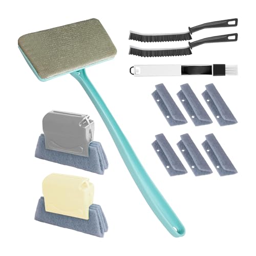 Gwtdtoad Limpiador de Rieles de Ventana,Cepillo para Limpiar Mosquiteros | Rascador Desmontable con Mango Largo para Cocina Baño Ventilación