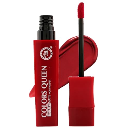 Image of Colors Queen Totally Matte Liquid Lipstick | Intense Color Payoff, Lightweight & Comfortable, One Swipe Application | Long Lasting, Non Transfer Liquid Lipstick for Women (06 - Retro Red, 7.5g)