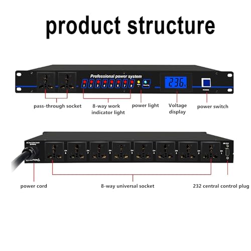 Ecualizador estéreo para audio doméstico, display de nivel de frecuencia en tiempo real, salida de potencia de 8 canales, interruptor de tiempo adelante y atrás, para estaciones DJ, audio doméstico y locales KTV miniatura 6