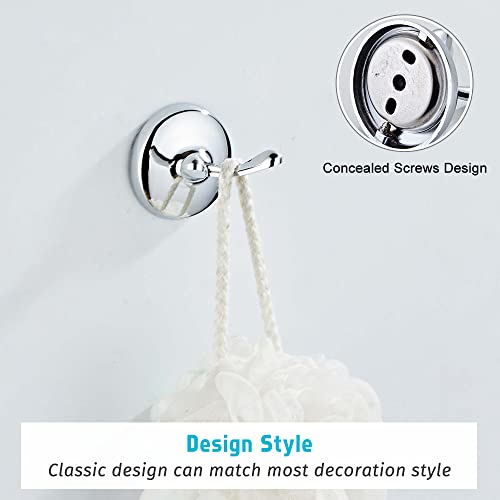 4 Piece Bathroom Accessory Set(Adjustable Towel Bar, Towel Ring, Toilet Paper Holder,Towel Hook), Wall Mounted Bathroom Hardware Accessories Set,Chrome - Thumbnail 6