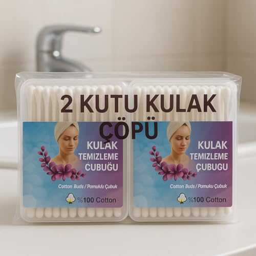2 Kutu Kulak Çöpü Pamuklu Kulak Temizleme Çubuğu