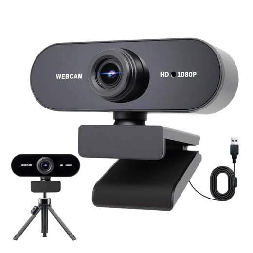 Bwaliffury Webcam PC,Webcam Full HD 1080P 30FPS USB Web Camera, Streaming Camera con Microfono,Correzione della Luce,USB Plug & Play Telecamera PC per Mac Laptop Skype Streaming Home Office Gaming