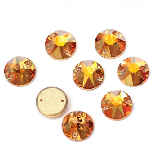 3288 Round DIY Sewn Glass Strass Flat Back Rhinestones Crystals Two Holes For Crafts Garment Shoes Jewelry Accessories