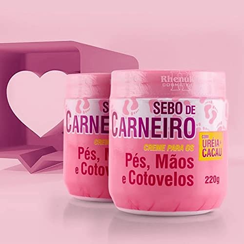 4 Creme Hidratante Pé Mãos Rachadura Sebo De Carneiro 220g