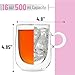 BTaT- Double Walled Glass Coffee Mugs, 16 oz, Set of 4, Glass Coffee Cups with Handle, Insulated Clear Coffee Mug for Hot and Cold Beverages, Cappuccino, Latte, Tea, Americano, Microwave Safe