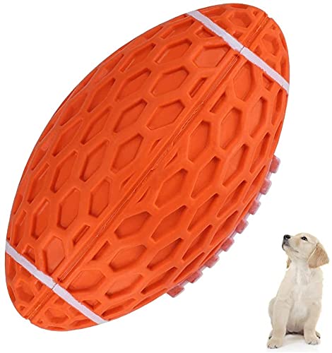 Beewarm Dog chew toys rubber ball toys indestructible dog toys orange rugby