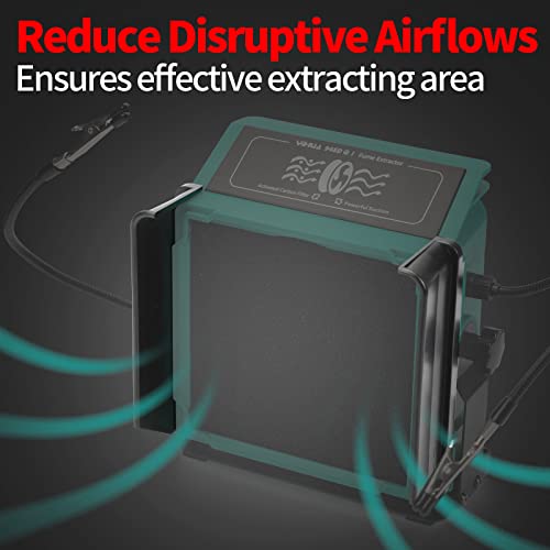 Miniatura 4 de Yihua 948dq-I Ventilador Extractor De Humos De Soldadura Extractor De Humo De Soldadura Ángulo Inclinable Con Manos Amigas 6 Filtros De Ventilador Adicionales Para Soldar Quema De Madera Y Más