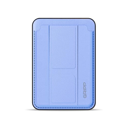 Image of GRIPP Mag Pocket Stand Wallet Card Holder Compatible with Mag-Safe for iPhone 17 /16 /15 /14 /13 /12 Series & All Mag-Safe Phone Cases, Built-in Stand, Strong Magnetic Alignment - Light Blue
