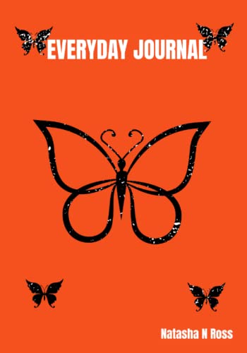 Everyday Journal: Orange and black cover with Butterflies, Perfect gift for anyone. image 2
