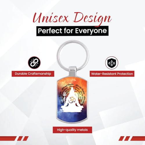 Image of Stylish Metal Keychains with Permanent Glossy Print - Inspirational Quotes & Spiritual Designs - Perfect Key chains for loved ones, Personal Use, Gifts & Return Gifts