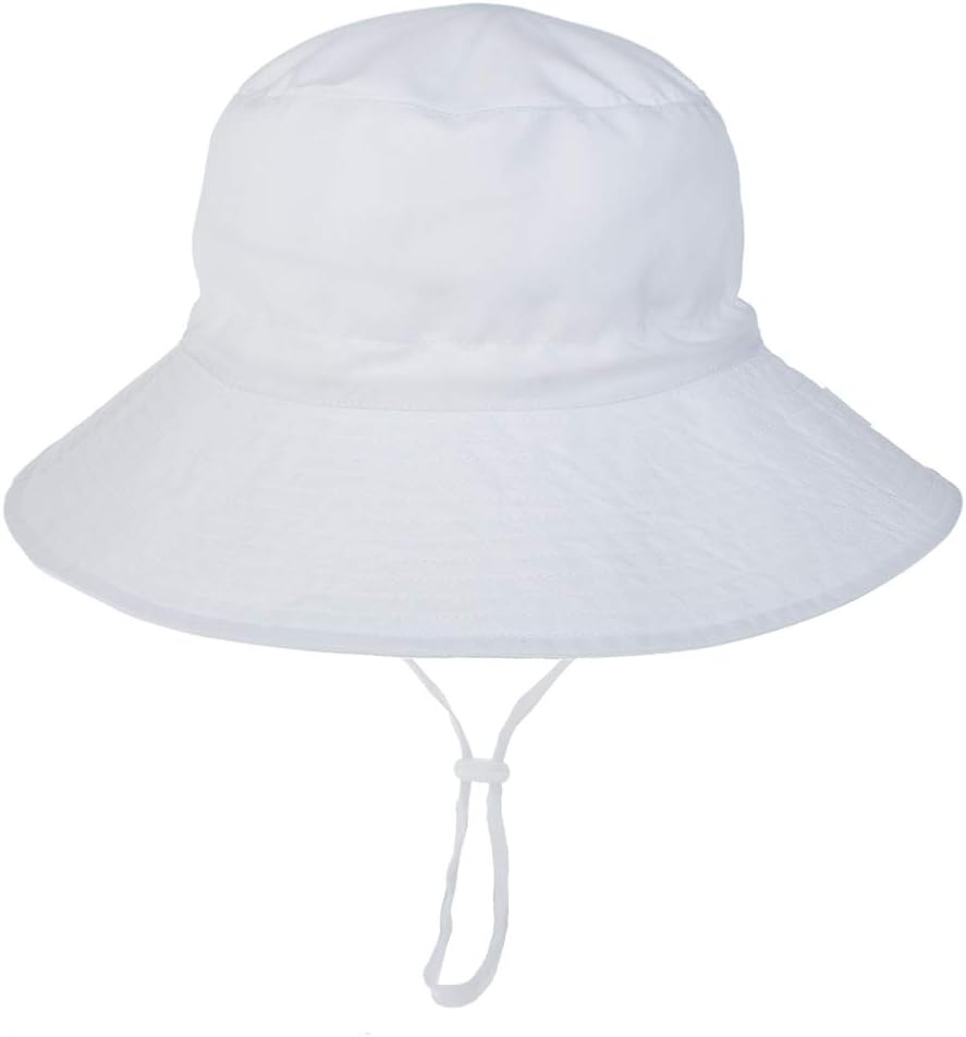 DRESHOW Unisex Baby Kleinkinder Sonnenhut Kappe Mütze Fischerhut Strandhut Kinder Baby Stern Sommerhut UV Schutz UPF 50+ 1 Pack White 0-6 months