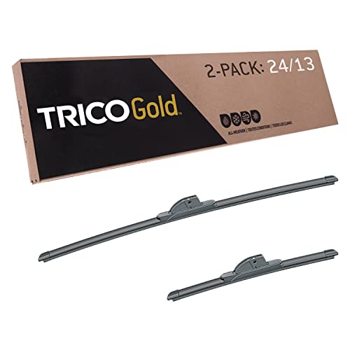 TRICO Gold (18-2413) 24 y 13 pulgadas Pack de 2 limpiaparabrisas de reemplazo automotriz cuchillas premium para todo tipo de clima para modelos de vehículos seleccionados