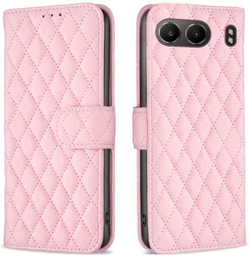 Image of ClickCase for OnePlus Nord 4 5G Puffer Bubbly Soft Faux Leather Back Case Magnetic Wallet Flip Cover for OnePlus Nord 4 5G (English Pink)
