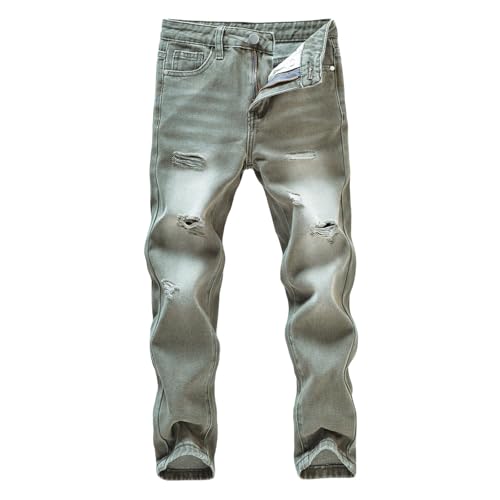 Stylish Boys Pants Slim Fit Ripped Jeans Distressed Denim Children’s Fashionable Casual Wear Durable Comfortable