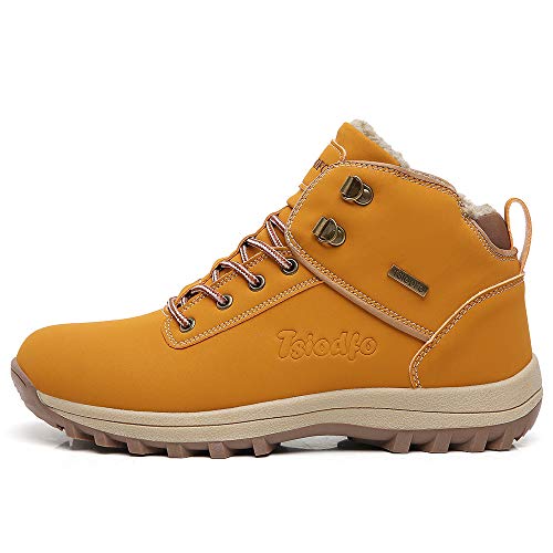 Image of TSIODFO Fashion Men Boots Winter Waterproof Outdoor Hiking Shoes Leather